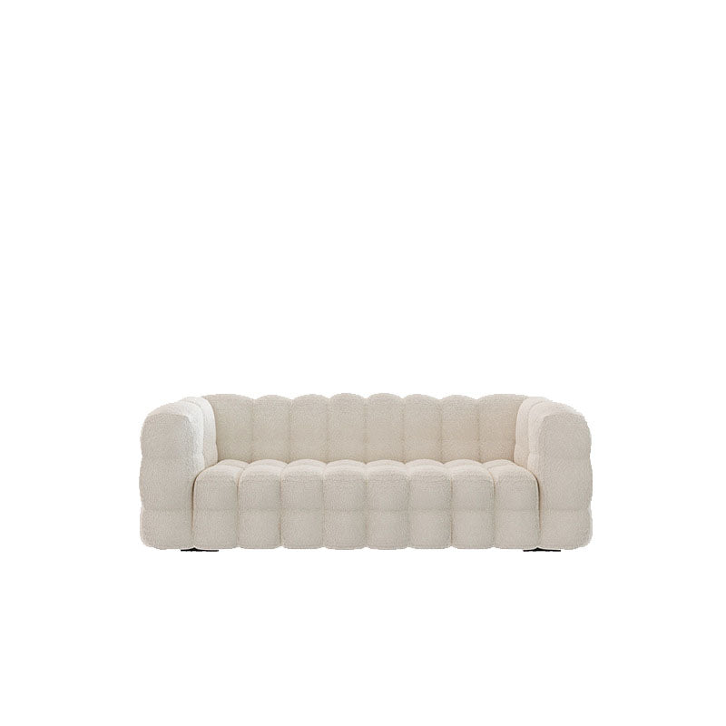 Solid Color Sofa Stationary Modern Square Arm Sofa for Living Room