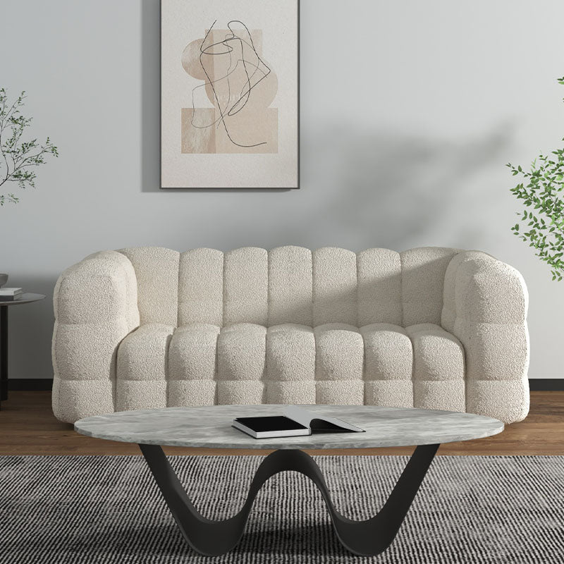 Solid Color Sofa Stationary Modern Square Arm Sofa for Living Room