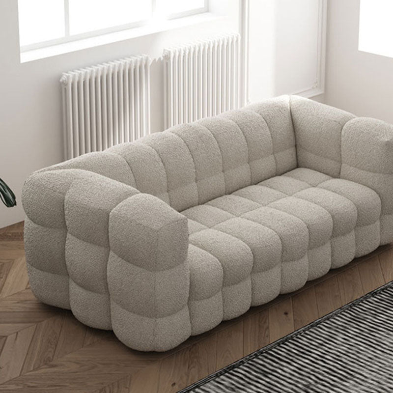 Solid Color Sofa Stationary Modern Square Arm Sofa for Living Room