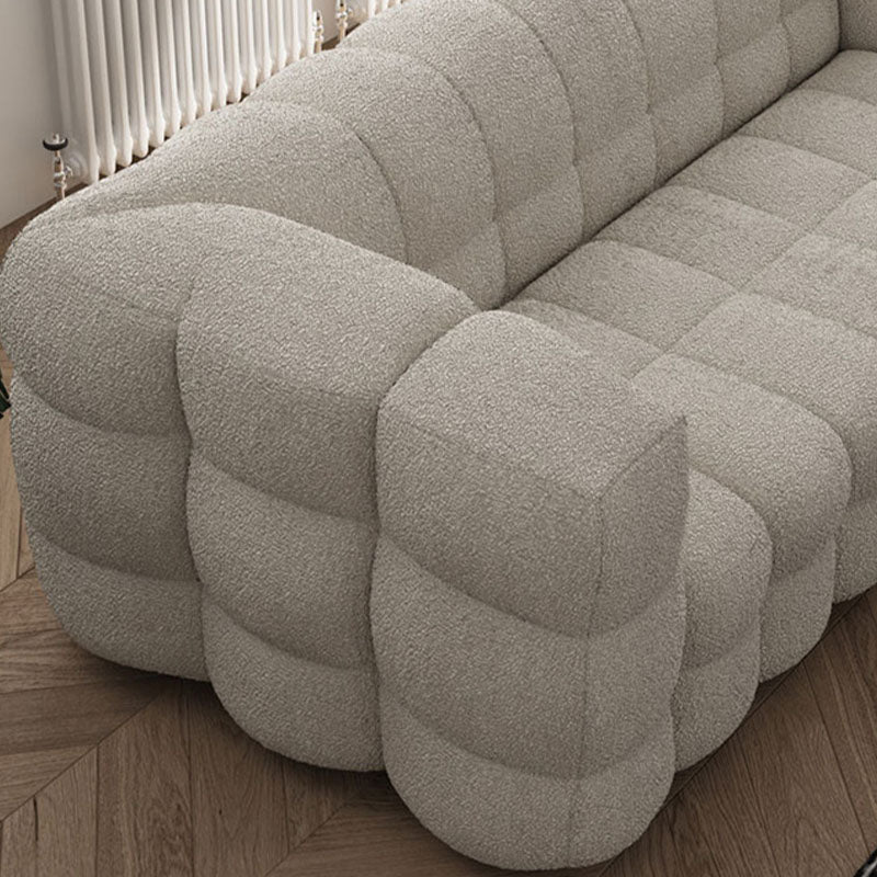 Solid Color Sofa Stationary Modern Square Arm Sofa for Living Room