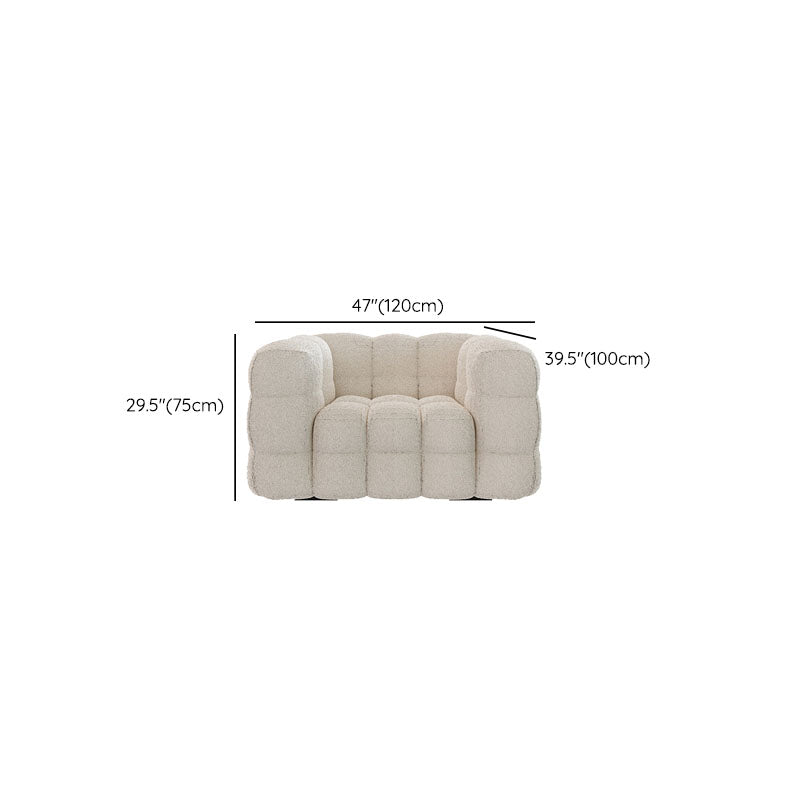Solid Color Sofa Stationary Modern Square Arm Sofa for Living Room