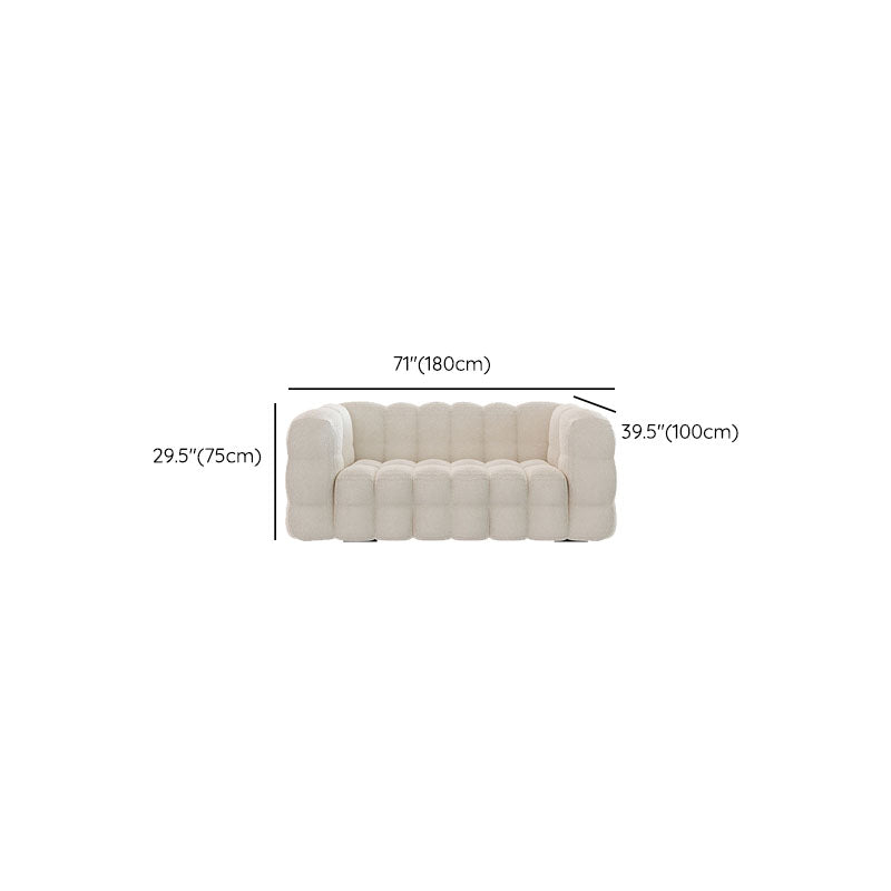 Solid Color Sofa Stationary Modern Square Arm Sofa for Living Room