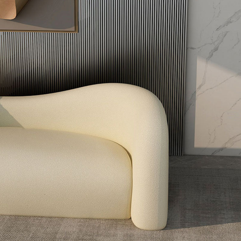 Modern Tight Back Settee Solid Color Slipcovered Sofa for Bonus Room