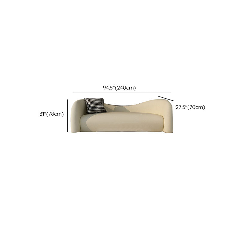 Modern Tight Back Settee Solid Color Slipcovered Sofa for Bonus Room