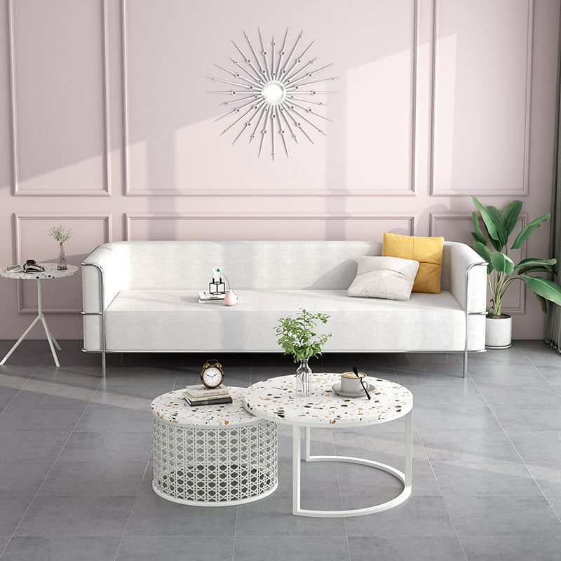 Tight Back Settee Stain Resistant Solid Color Sofa for Living Room