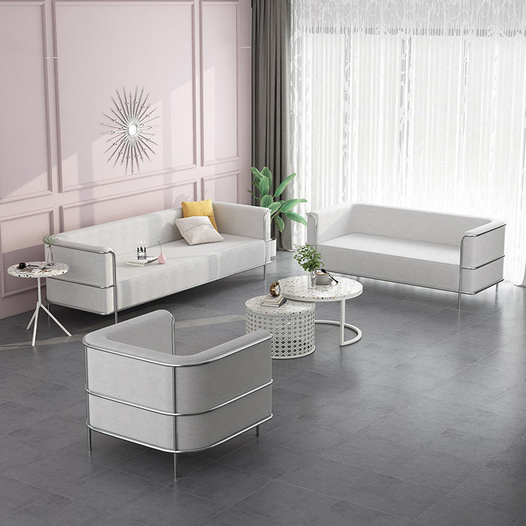 Tight Back Settee Stain Resistant Solid Color Sofa for Living Room