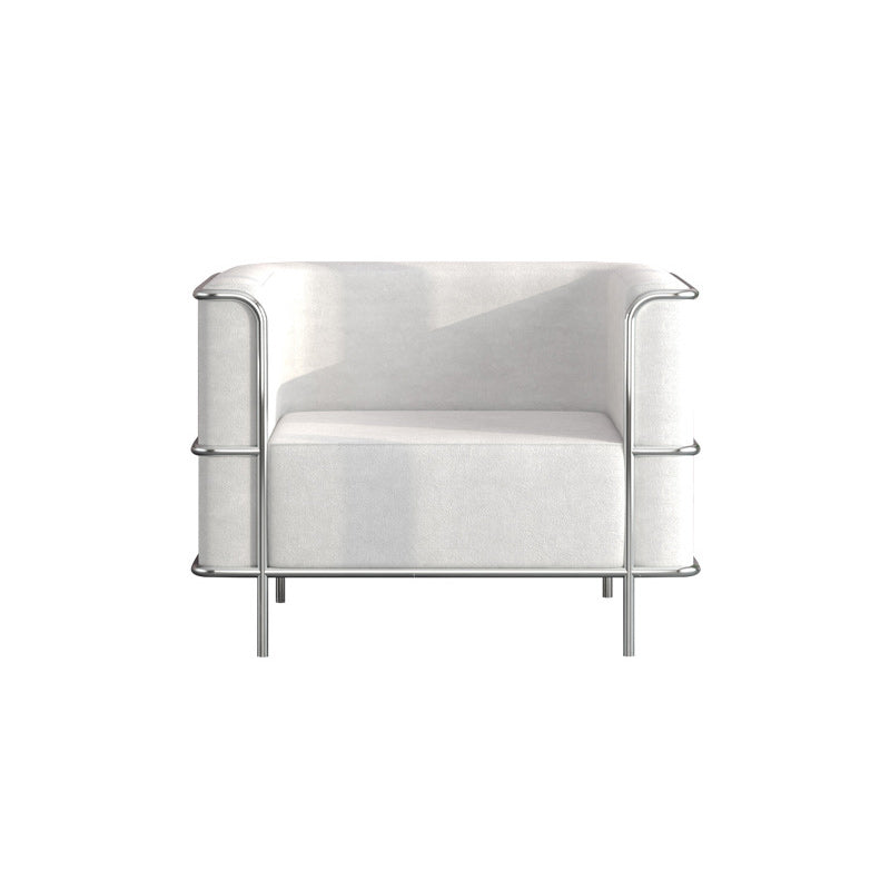 Tight Back Settee Stain Resistant Solid Color Sofa for Living Room