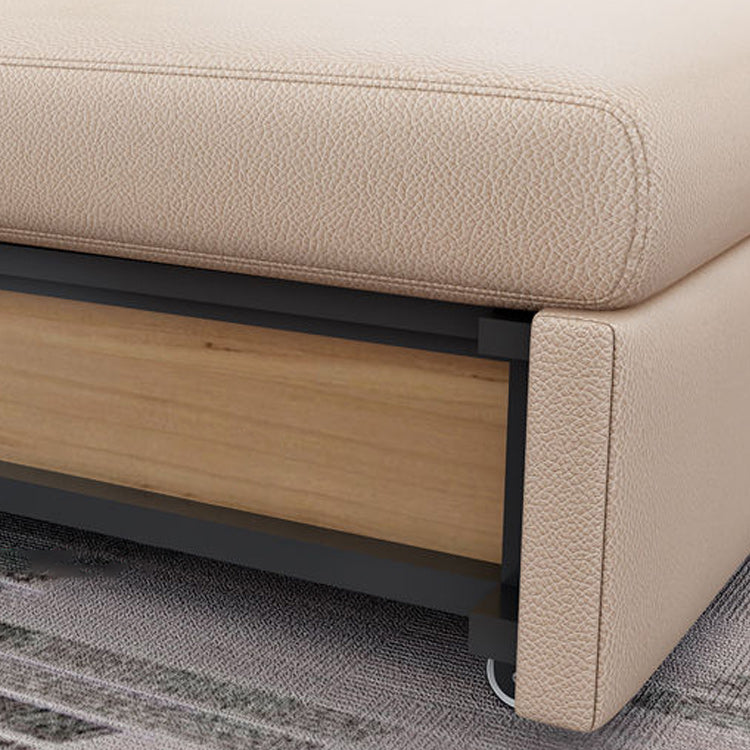 Cushion Back Sofa Futon Square Arms Convertible Sofa with Storage