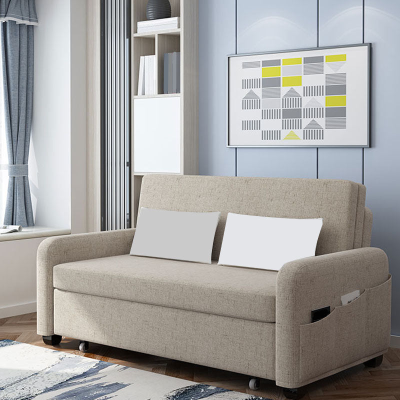 Square Arm Modern Sofa with Pillows Convertible Sofa Bed with Storage