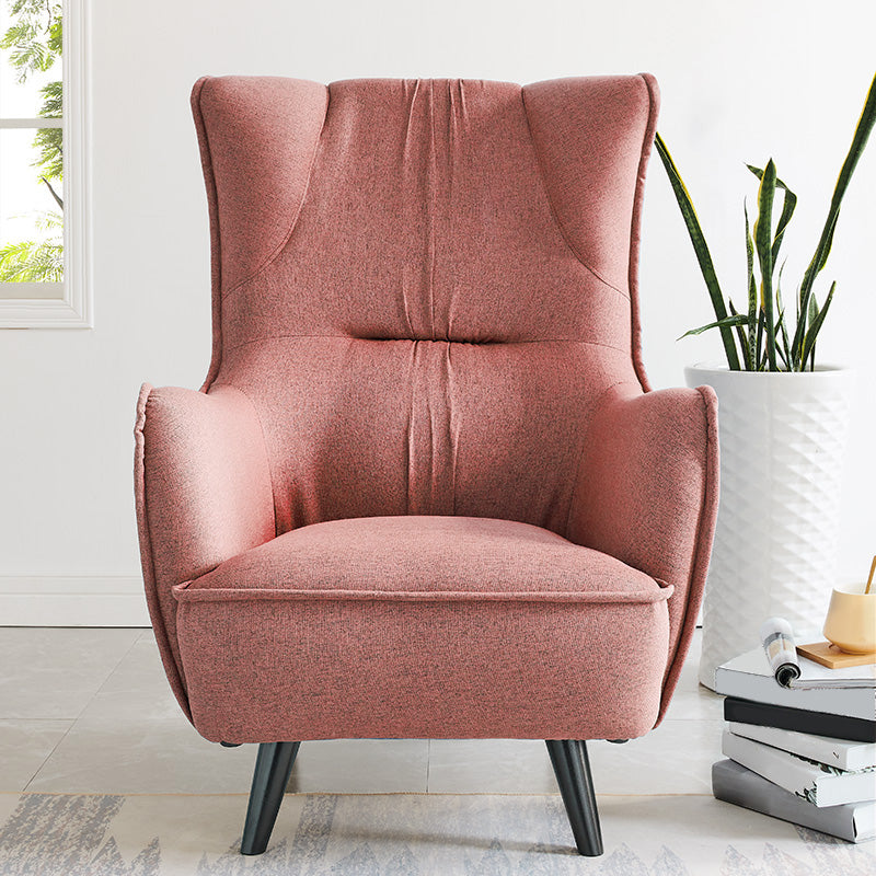 Mid-century Linen Blend Accent Armchair Arms Included Arm Chair