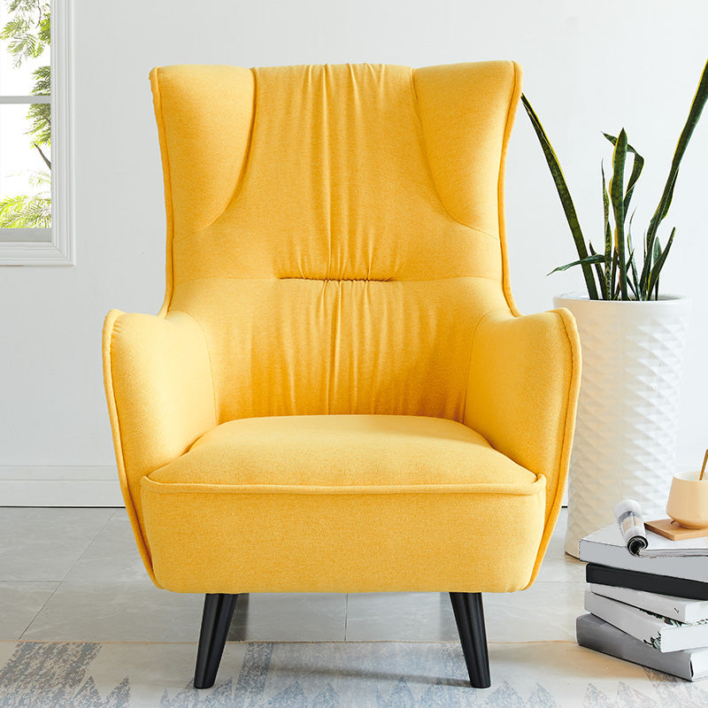 Mid-century Linen Blend Accent Armchair Arms Included Arm Chair