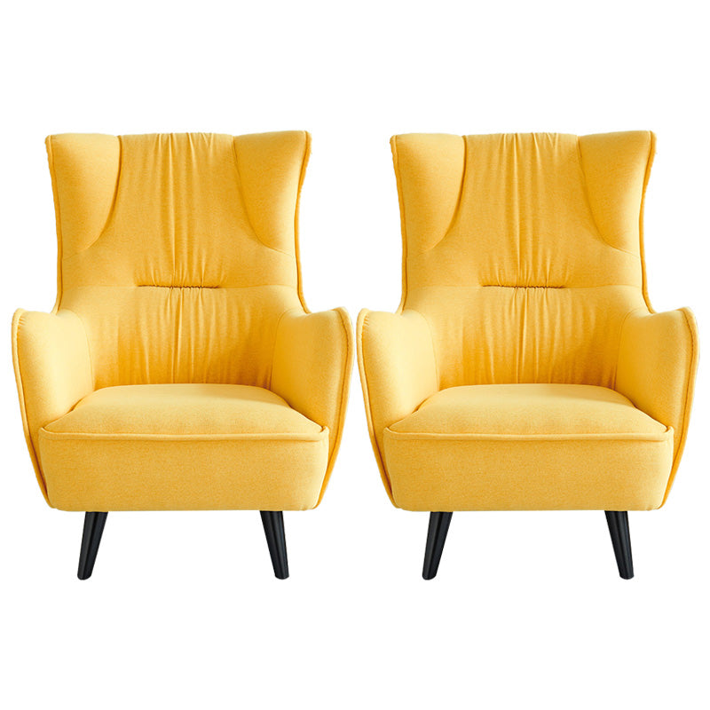 Mid-century Linen Blend Accent Armchair Arms Included Arm Chair