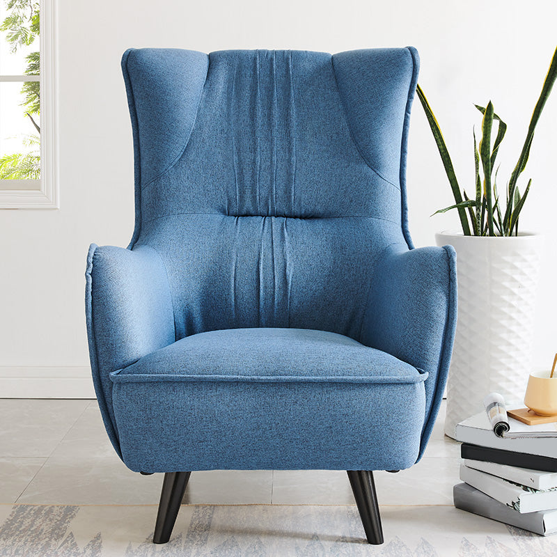 Mid-century Linen Blend Accent Armchair Arms Included Arm Chair