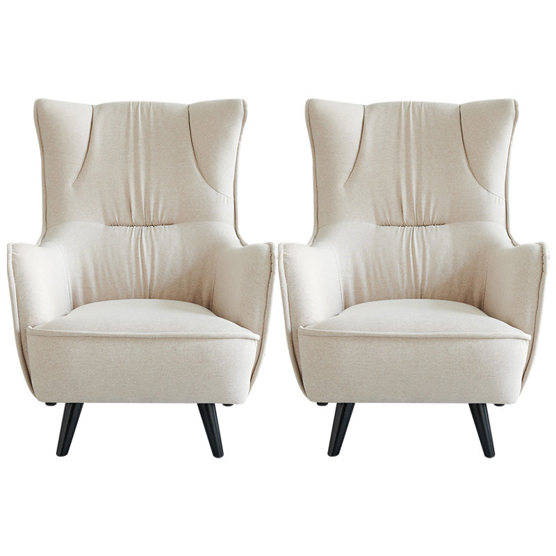 Mid-century Linen Blend Accent Armchair Arms Included Arm Chair