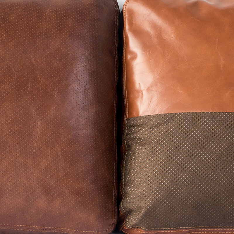 Contemporary Genuine Leather Accent Armchair Tufted Genuine Leather Arm Chair