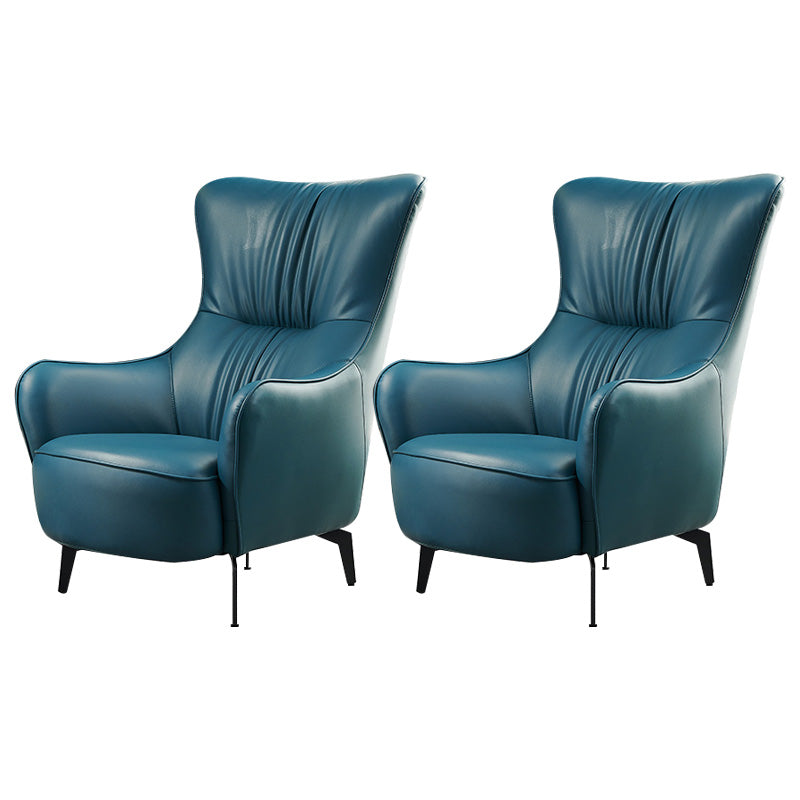 Contemporary Accent Armchair Faux Leather Barrel Accent Chair