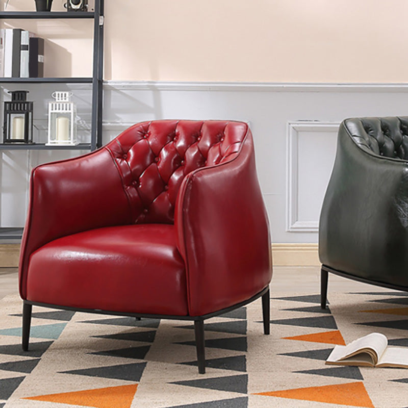 Modern Accent Armchair Contemporary Tufted Cushions Barrel Chair