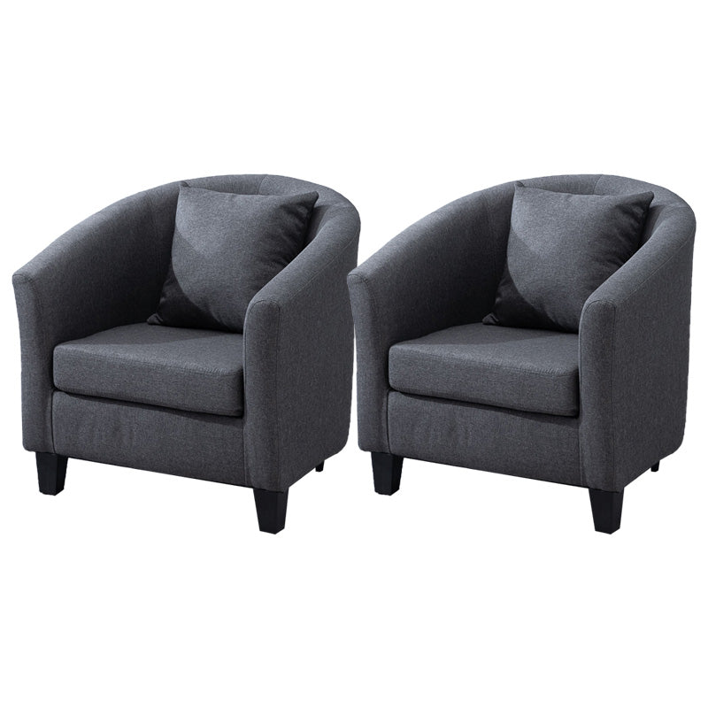 Contemporary Basic Four Legs Armchair Arms Included Barrel Accent Chair