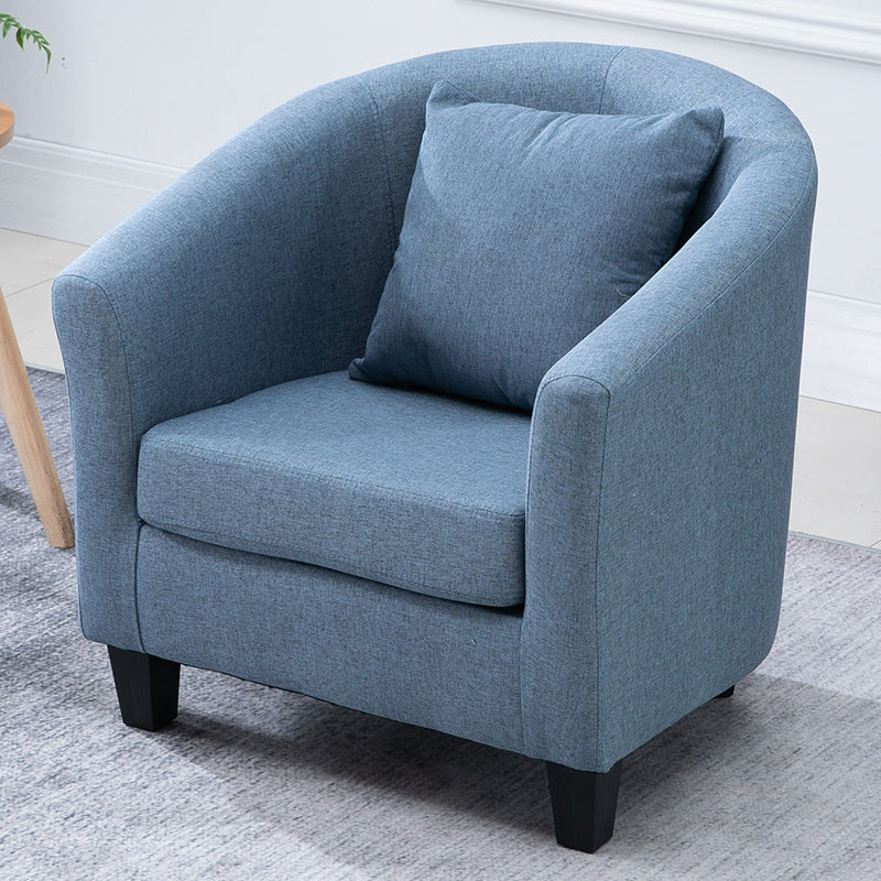 Contemporary Basic Four Legs Armchair Arms Included Barrel Accent Chair