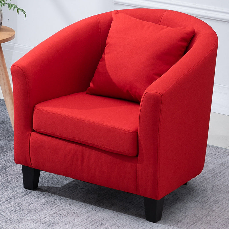 Contemporary Basic Four Legs Armchair Arms Included Barrel Accent Chair