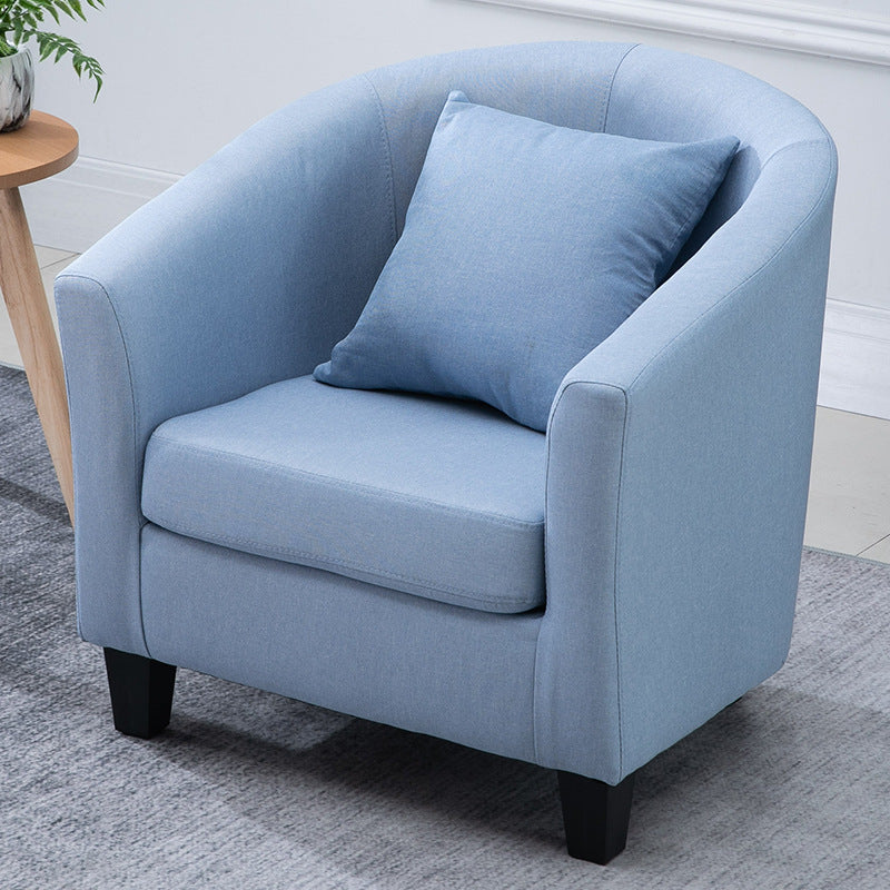 Contemporary Basic Four Legs Armchair Arms Included Barrel Accent Chair