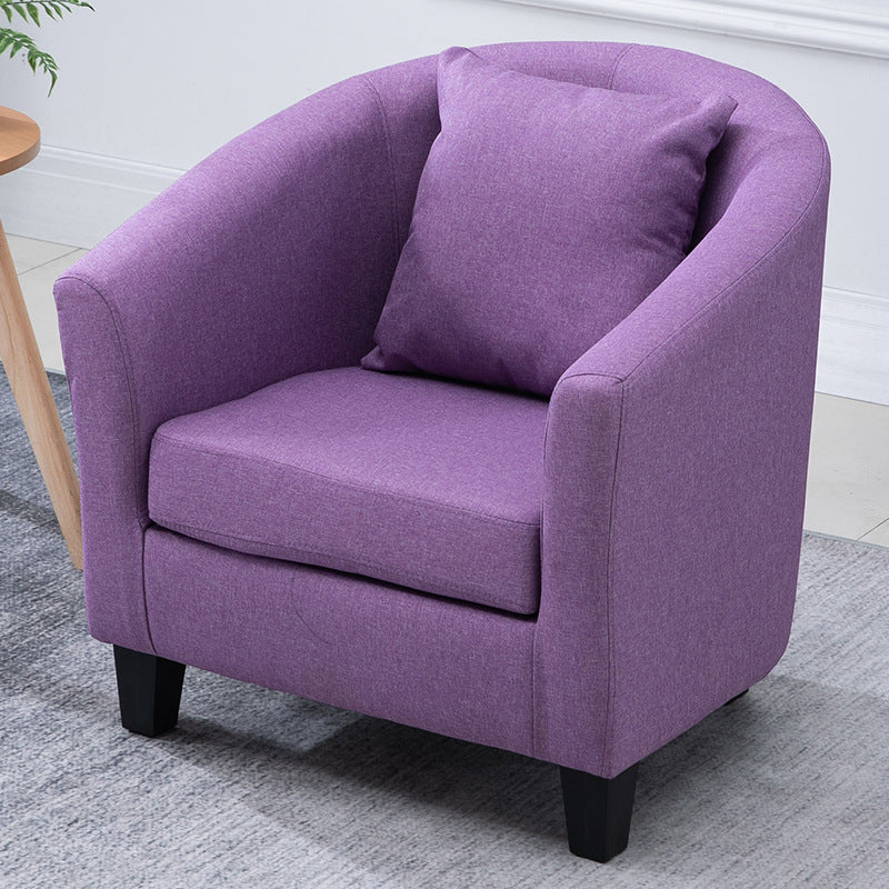 Contemporary Basic Four Legs Armchair Arms Included Barrel Accent Chair
