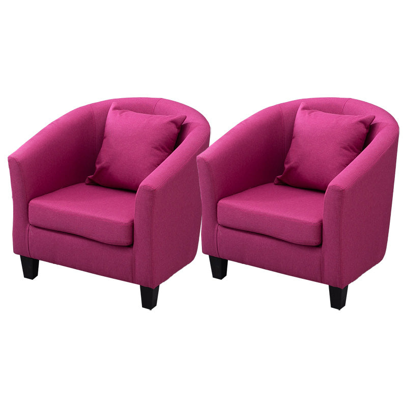 Contemporary Basic Four Legs Armchair Arms Included Barrel Accent Chair