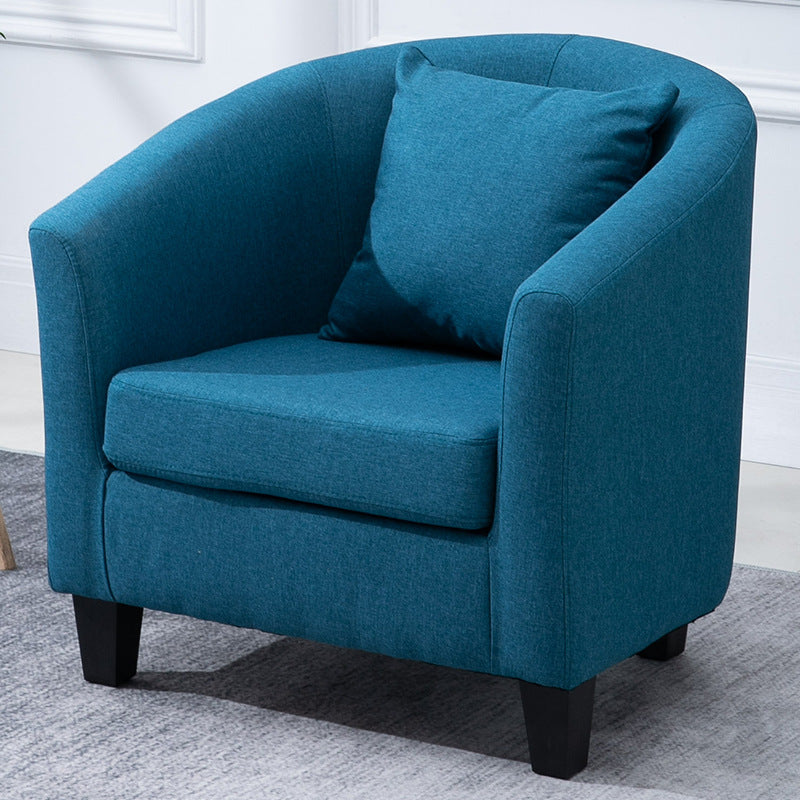 Contemporary Basic Four Legs Armchair Arms Included Barrel Accent Chair