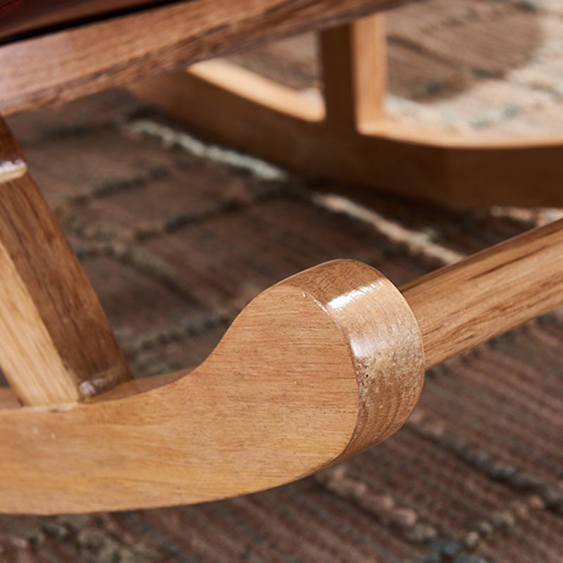 Modern Faux Leather Rocking Chair Tufted Cushions Chair with Pillow