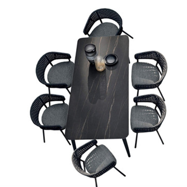 Boho Style Dining Set 1/3/5/7/9 Pieces Stone Dining Table Set for Outdoor