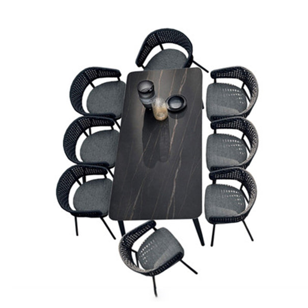 Boho Style Dining Set 1/3/5/7/9 Pieces Stone Dining Table Set for Outdoor