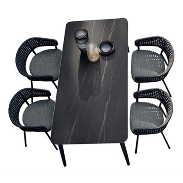 Boho Style Dining Set 1/3/5/7/9 Pieces Stone Dining Table Set for Outdoor