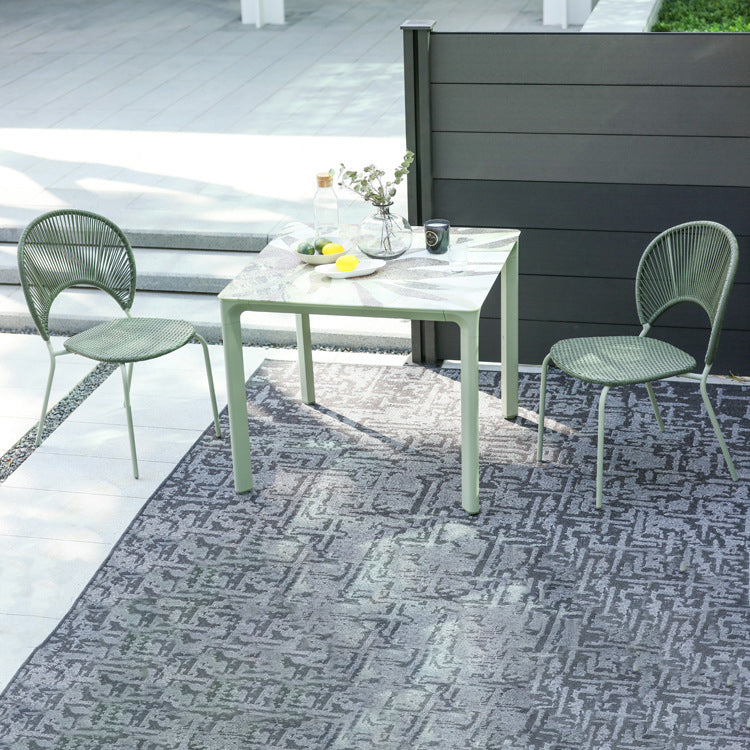 Modern 1/2/3/5/7 Pieces Metal Dining Set Glass Dining Table Set for Outdoor