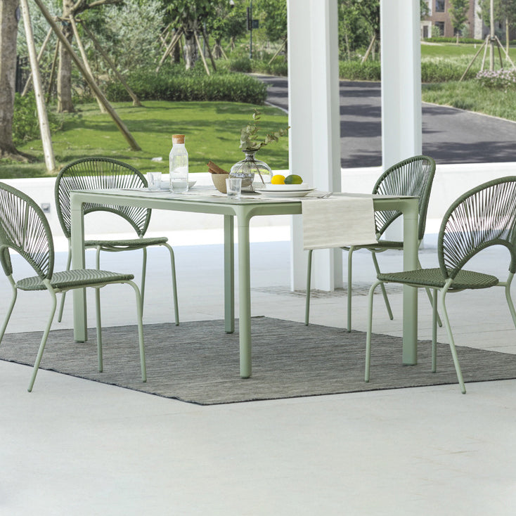 Modern 1/2/3/5/7 Pieces Metal Dining Set Glass Dining Table Set for Outdoor