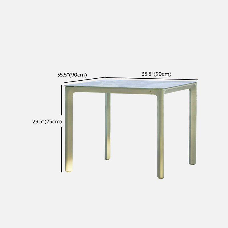 Modern 1/2/3/5/7 Pieces Metal Dining Set Glass Dining Table Set for Outdoor