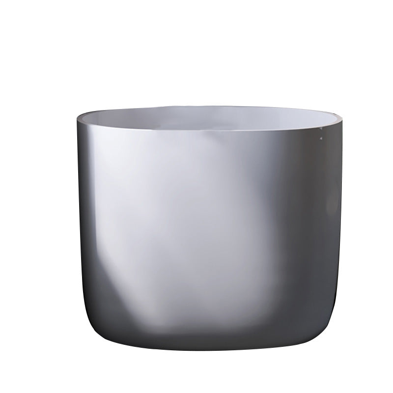 Modern Ellipse White Acrylic Bathtub Back to Wall with Drain Bath Tub