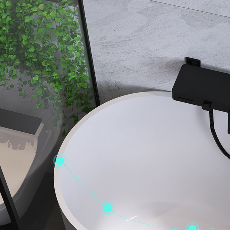 Modern Ellipse White Acrylic Bathtub Back to Wall with Drain Bath Tub