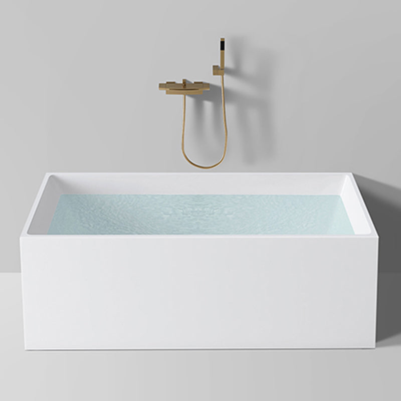 Modern Rectangle Acrylic Bathtub Back to Wall with Drain Bath Tub