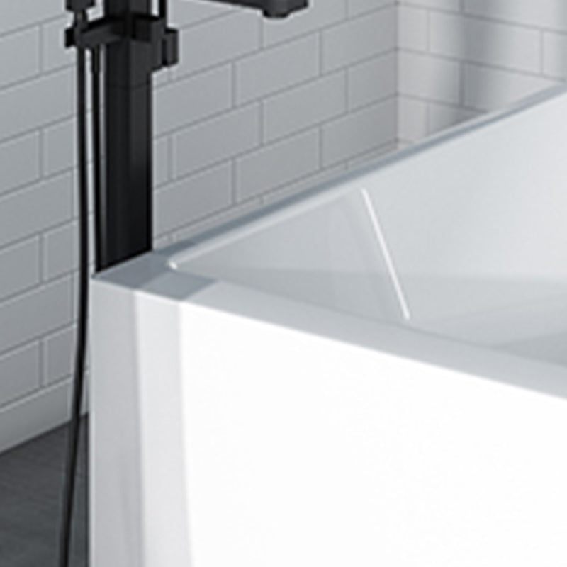 White Acrylic Oval Bathtub for Home Soaking Freestanding Tub with Drain