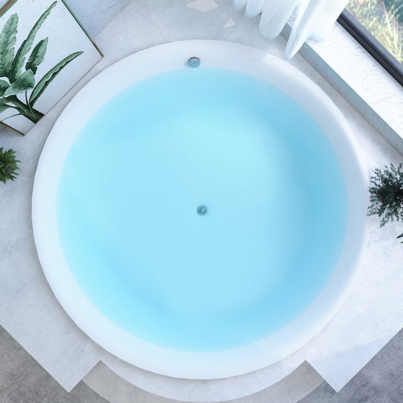 Modern Round Acrylic Embedded Bathtub with Drain Bath Tub and Massage Device