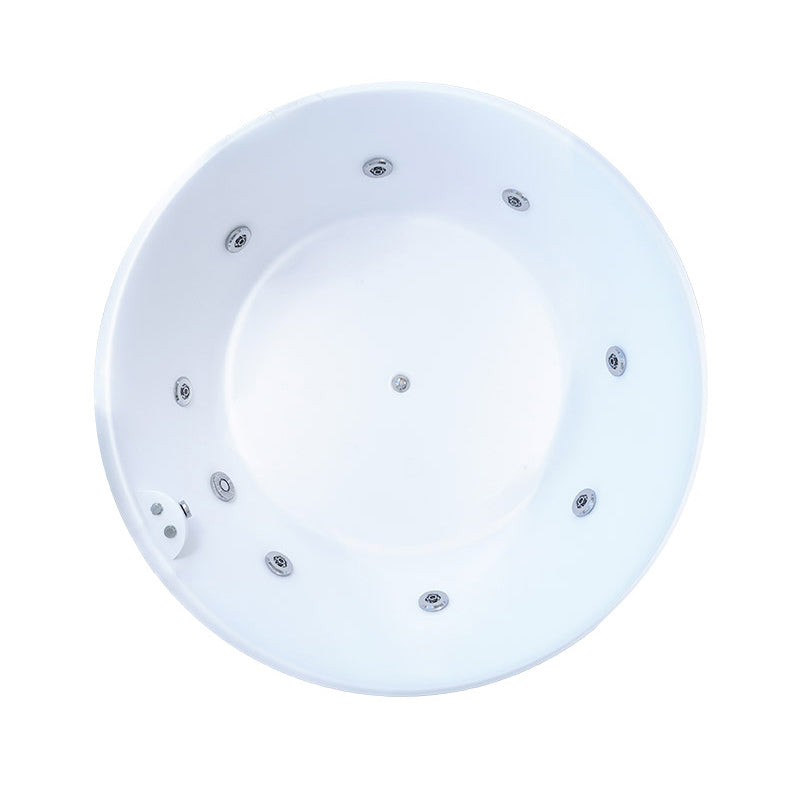 Modern Round Acrylic Embedded Bathtub with Drain Bath Tub and Massage Device