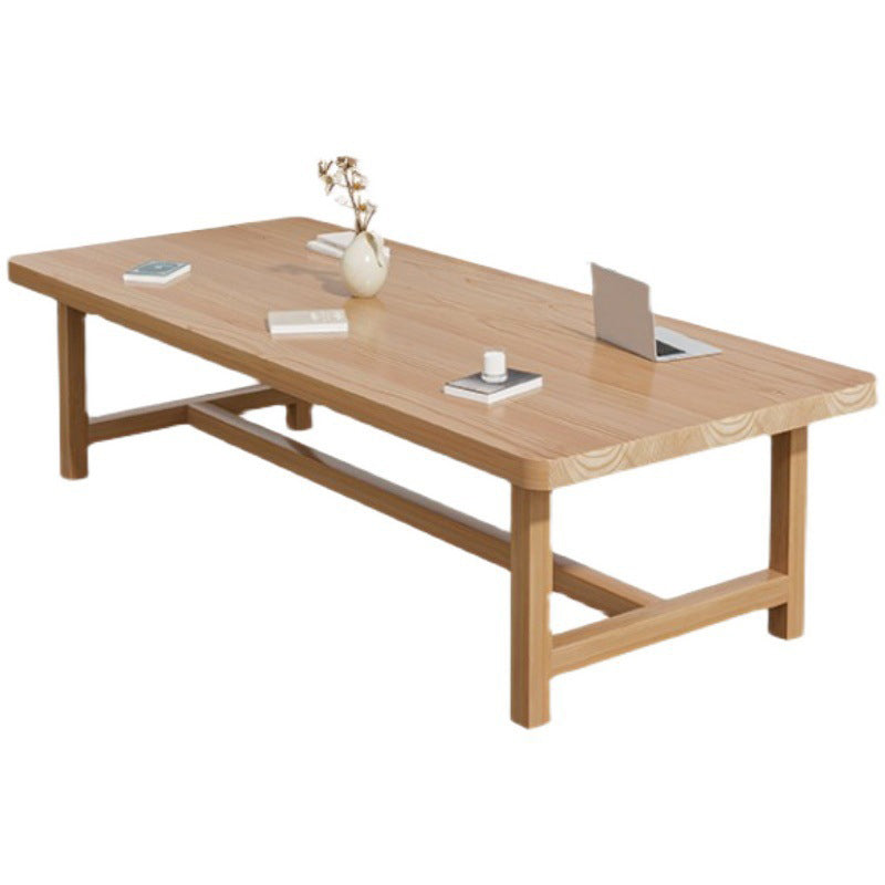 Rectangle Trestle Base Dining Table Modern Wood Table for Kitchen