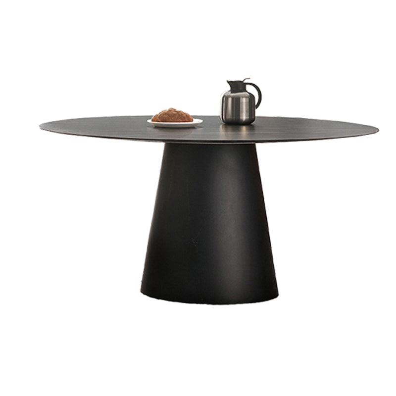 Contemporary Dining Round Table Sintered Stone Table with Metal Legs for Home Use