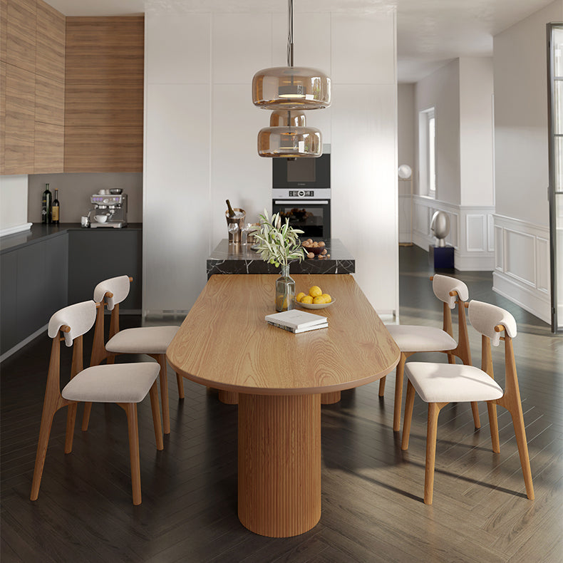 3 Legs Dining Table Modern Style Pine Wood Table for Dining Room