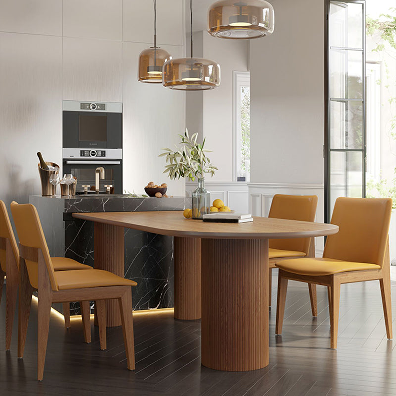 3 Legs Dining Table Modern Style Pine Wood Table for Dining Room