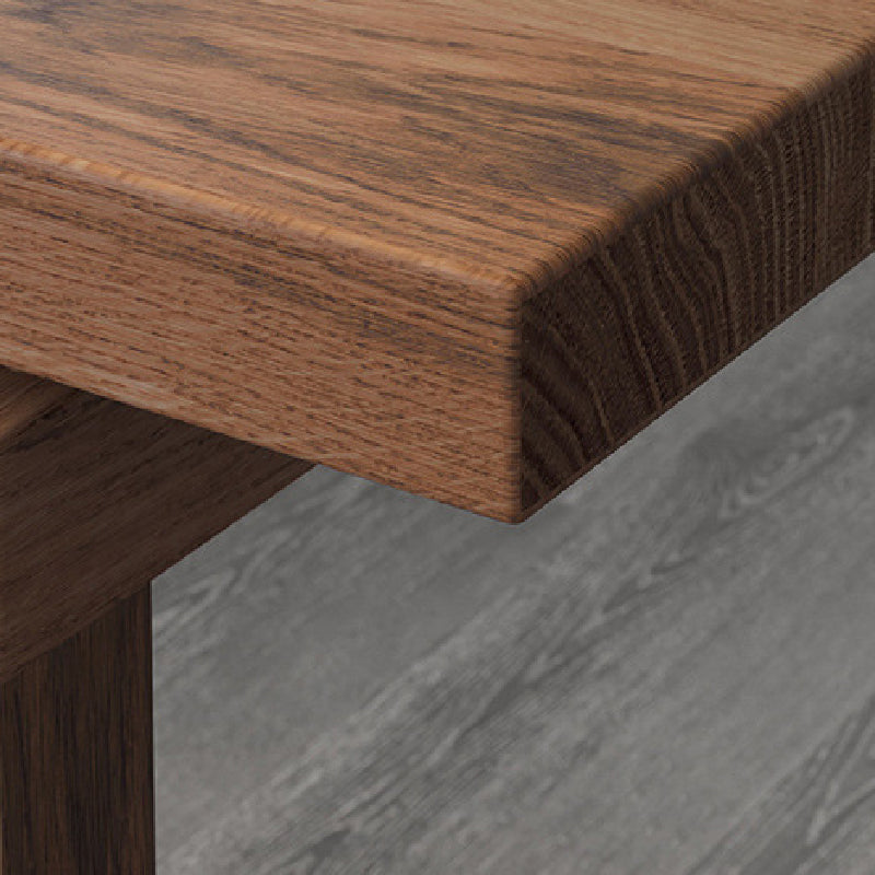 Rectangle Double Base Dining Table Modern Pine Wood Table for Dining Room