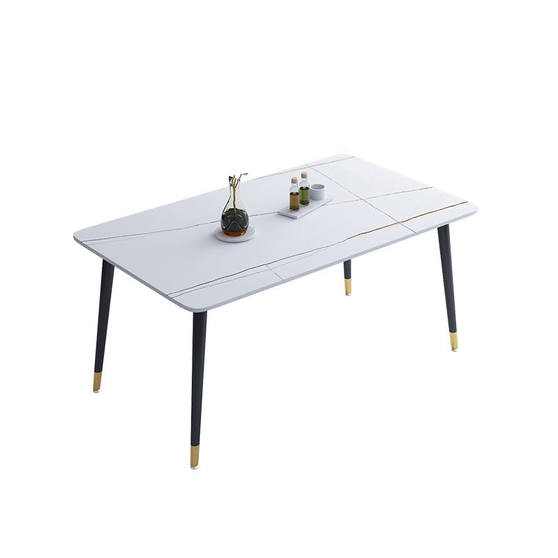 Rectangle 4 Legs Base Dining Table Modern Stone Table for Dining Room