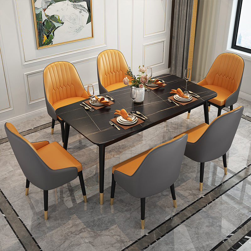 Rectangle 4 Legs Base Dining Table Modern Stone Table for Dining Room
