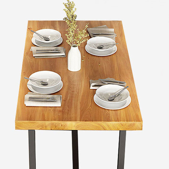 Rectangle Trestle Dining Table Modern Wood Table for Dining Room Bar