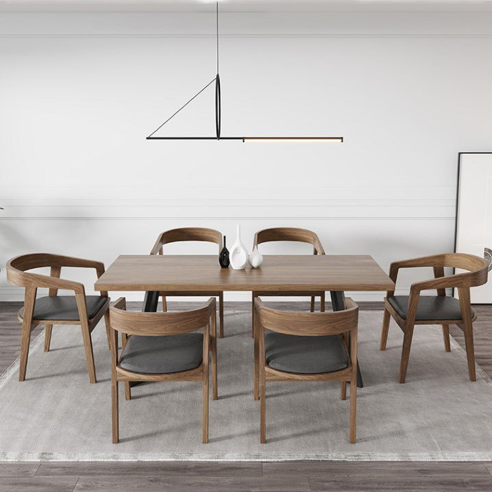 Industrial Double Pedestal Table Metal Frame Rectangle Dining Table